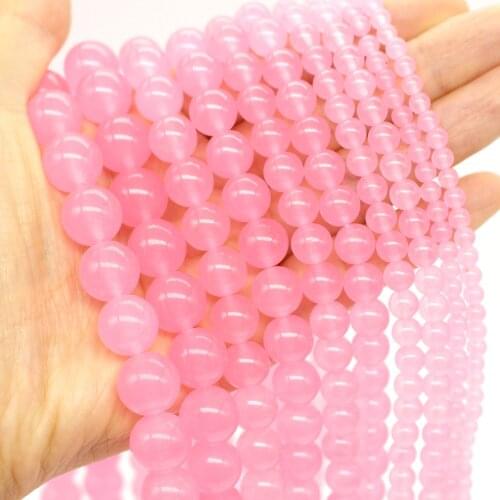 Oameusa Natural Pink Chalcedony Agates Beads Stone Beads Loose Beads For Jewelry Making Spacer Beads Accessories Diy Make