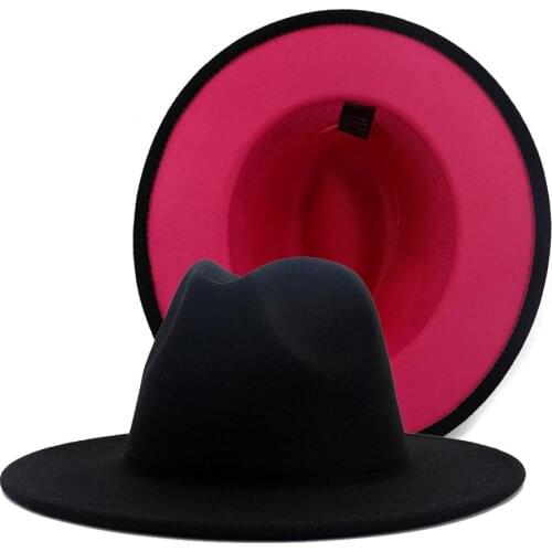 Winter Autumn Imitation Woolen Women Men Ladies Fedoras Top Jazz Hat European American Round Caps Bowler Hats Black White56-60CM