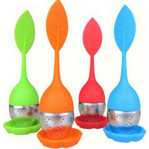 7 Color Stainless steel tea filter Leaf Silicone infuser Tea Ball Strainer Kitchen Tools
