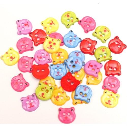 100Pcs Mixed Acrylic Animal/Plant Sewing Buttons For Cloth Needlework Flatback Scrapbooking Crafts Decorative Diy Accessories
