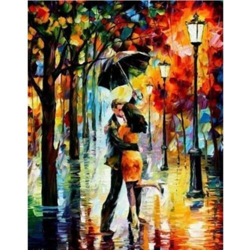 Modern Abstract Art Oil Painting On canvas Wall Deco,Rain Lovers Unframed