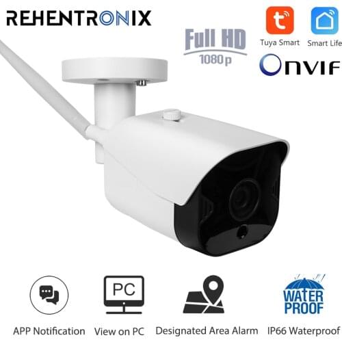 Tuya ONVIF WiFi IP Camera Outdoor Wireless Waterproof Bullet Camera 1080P HD Home Smart Security Camera View on PC WiFi Camera