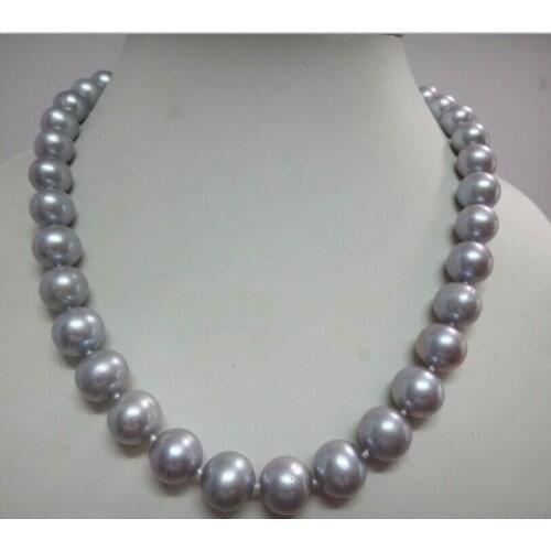 925silver White clasp GORGEOUS 9-10 MM NATURAL TAHITIAN GRAY PEARL NECKLACE 18