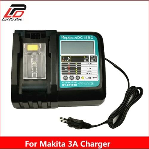 DC18RC Li-ion Battery Charger 3A Charging Current for Makita 14.4V 18V BL1830 Bl1430 Power tool