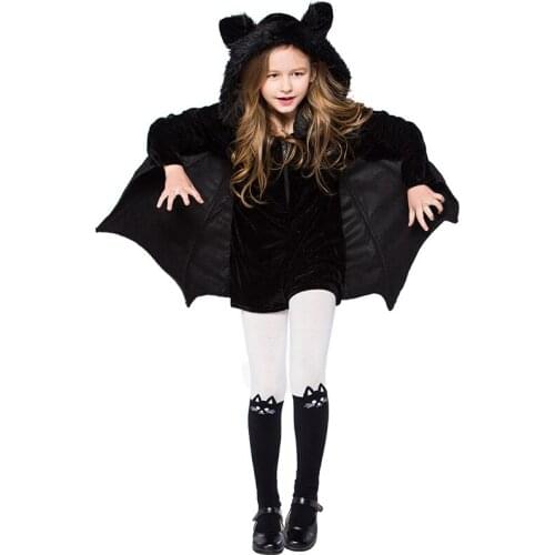 Women Girls Bat Costume Halloween Book Week Game Child Animal Bat Cosplay Fantasia Fancy Dress
