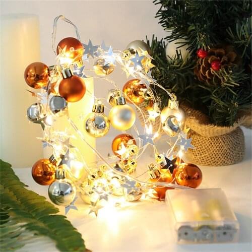 2m 20 Leds Natal Ball Bell Wishing Bottle String Lights Fairy Lights Christmas Tree Decoration for Home Garland Battery Powered