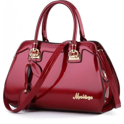 2019 new large capacity Ladies bag fashion bright leather womens handbag luxury designer One shoulder Crossbody bag handbags