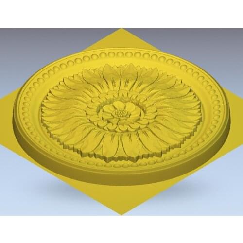 3d model relief for cnc in STL file format rosette_19