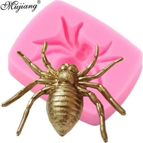 3D Spider Silicone Mold DIY Halloween Party Cake Decorating Tools Cupcake Fondant Chocolate Candy Mould Jewelry Resin Clay Molds