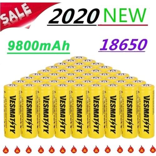 3.7V 9800mAh 18650 Battery Rechargeable New Liion Battery for Led Flashlight Battery 18650 Battery Wholesale +USB Charger
