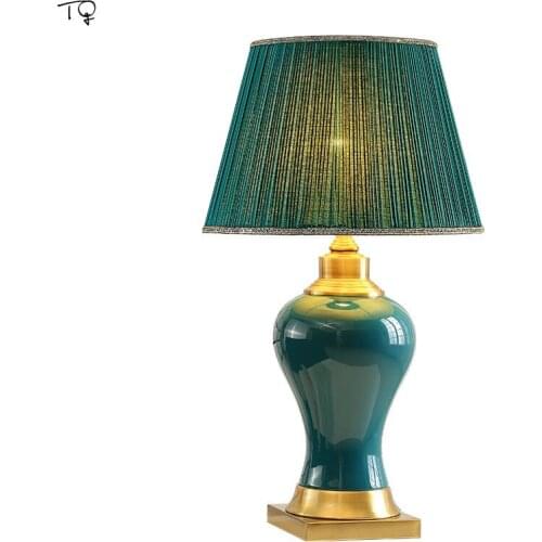 American Vintage Luxury Ceramic Table Lamp Led E27 Modern Light Fixtures for Living Room Decoration Bedroom Bedside Background