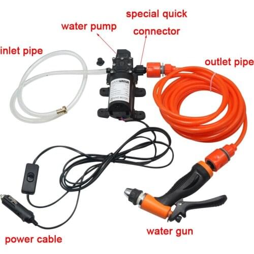1 Set 60W High Pressure Vehicle-mounted 12V Car Wash Washer Set Portable Cigarette Lighter Powered Car Washing Machine