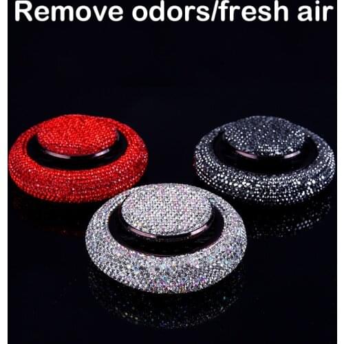 Car Styling Car Air Freshener Crystal Diamond Flying Saucer Car Decoration Ornaments Women Solid Car Perfumes SAL99