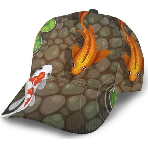 CINESSD Koi Fish In Pond Baseball Cap Fashion Men Hat Cap Summer Dad Hat Male Sports Hat