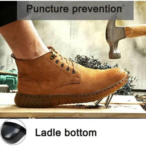 Safety Shoes Cap Steel Toe Safety Shoe Boots For Summer Man Work Shoes Men Breathable Mesh Size Footwear Wear-resistant DXZ026