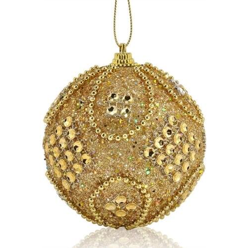 Glitter Diamond Christmas Balls with Sequins Bead Chain Christmas Tree Decoration Pendant Ornament 2022, esferas navideñas, noel
