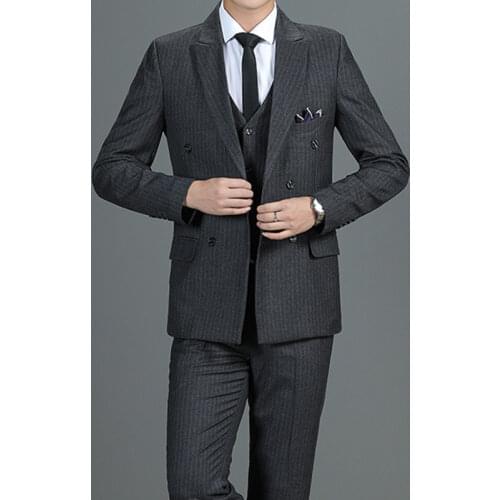 Blazer Vest Pants British Men Suit Three Piece Slim Party High End Custom Business Mens Formal Dress Jacket Asian Size 5XL
