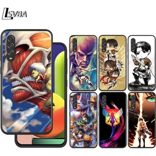 Attack on Titan Anime for Samsung Galaxy A90 A80 A70 A60 A50 A40 M30 A20E A2Core A10S A10E Silicon Soft Black Phone Case