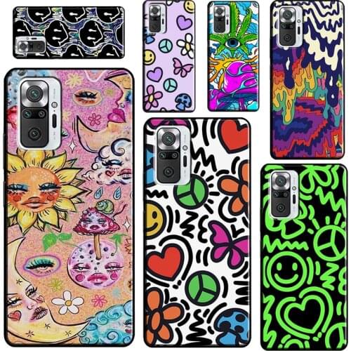 Trippy Hippie Indie Aesthetic 90s Y2K For Xiaomi Redmi Note 9 Pro 8 9S 8T Note 10 Pro Phone Case For Redmi 9T 9A 9C 7A 8A Cover