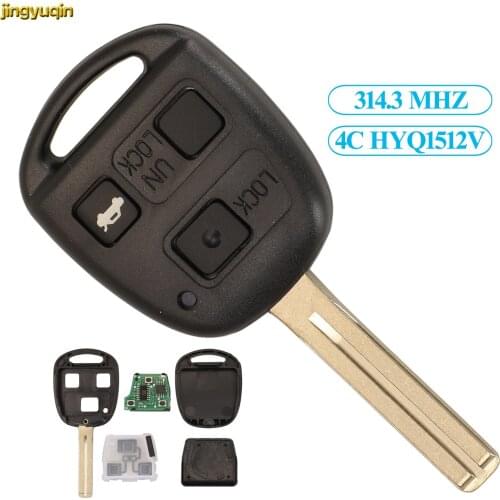 Jingyuqin 5pcs Remote Car Key Fob Control 4C Chip 314.3MHZ For Toyota Camry Prado Corolla Lexus GX470 LX470 HYQ1512V 3 Buttons