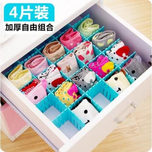 DIY Storage Drawer Divider Adjustable Thickening Partition Finishing Board 4 Pieces/Lot Plastic-drawer-dividers Organizer