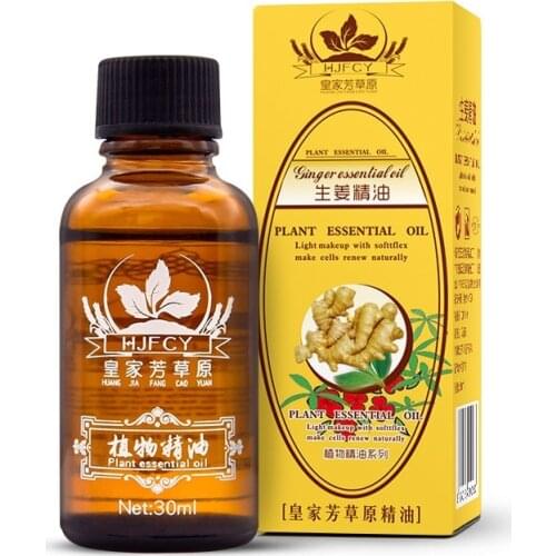 3PCS Hot Sale Pure Plant Essential Oil Ginger Body Massage Oil 30ml Thermal Body Ginger Essential Oil For Scrape Therapy SPA