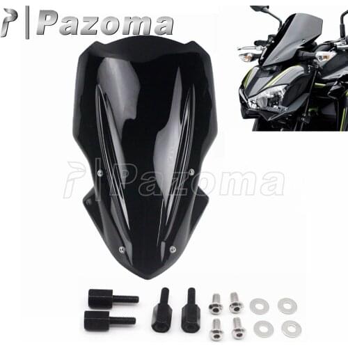 Smoke Motorcycle Wind Screen Windshield Front Plastic Air Deflector Motorbike Headlight Cover For Kawasaki Z900 Z 900 2017-2019
