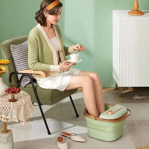 Electric massage to soak the foot barrel heating wash footbath household foot bath thermostat folding foot bath bucket