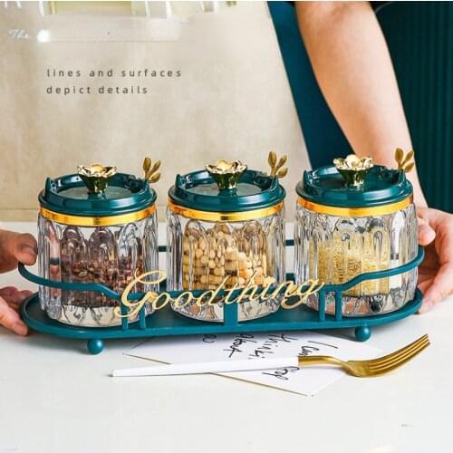 European Style Salt Monosodium Glutamate Seasoning Box Set Household Kitchen Seasoning Jar Seasoning Box Seasoning 3 Piece Set