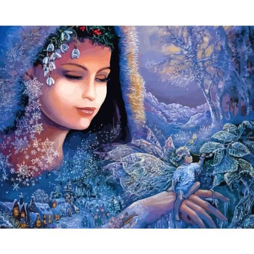 Woman Painting Out By Number On Canvases With Framework Oil Picture Of The Figure Coloring By Number Drawing Home Decoration Art