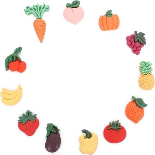 20Ps Resin Kawaii Accessories Vegetable Fruit Slices Flatback Cabochon Embellishment For Scrapbooking Diy Decoration Craft Mixed