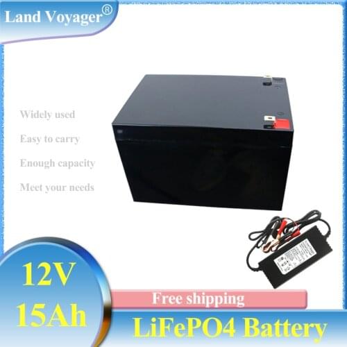 Land Voyager Lifepo4 12v 15Ah lithium battery pack BMS 4S 12.8v rechargeable for 24V 350w 300W ebike mera golf trolley Toys