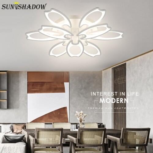 Modern Led Chandelier Lustre White color Ceiling mount Chandelier Lamp for Foyer Livingroom Bedroom Dining room Kitchen Lights