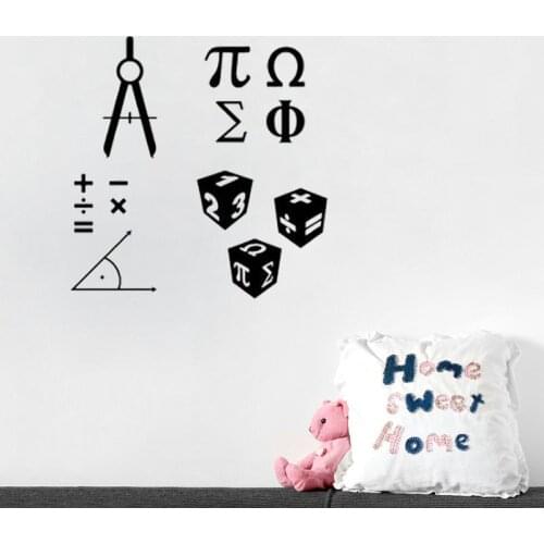 Mathematics Symbols Sign Wall Stickers Kids Children Room Decoration Study Room Wallpaper Poster Home Decor Vinyl Murals
