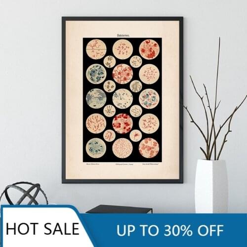Microbiology Bacteria Microbe Old Medicine Science Wall Art Canvas Painting Posters Prints Wall Decor Biology Vintage Home Decor