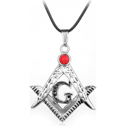 Dongsheng Fashion Accessories Freemasonry Masonic Mason G Letter Pendants Necklaces for Women Men Gift Silver Color Necklace-30