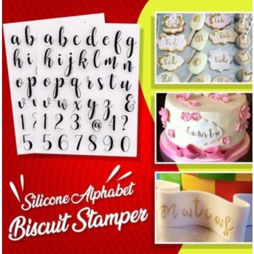 Cake Cookie Stamper Decor Set Silicone Letter Alphabet Cookie Cutter Embosser Stamper Fondant Cutter Pastry Tools Accessories