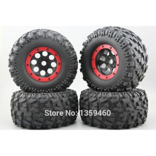 4pcs RC 1/8 Huge 176mm Outer Diameter Bead Lock Monster Truck Tire Tyre Set 17mm hex 1/2 offset For HPI Traxxas 26410