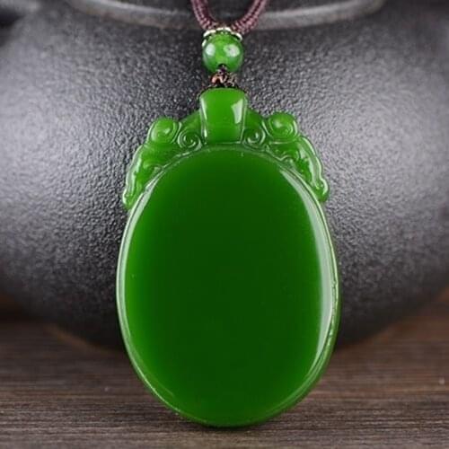 Natural Green Hand-carved Ping An Brand Jade Pendant Fashion Boutique Jewelry Men and Women Necklace Gift Accessories