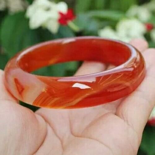 Natural Red Agate Jade Bracelet Hand Carved Middle Bar Bracelet Fashion Boutique Jewelry Red Chalcedony Womens Bracelet