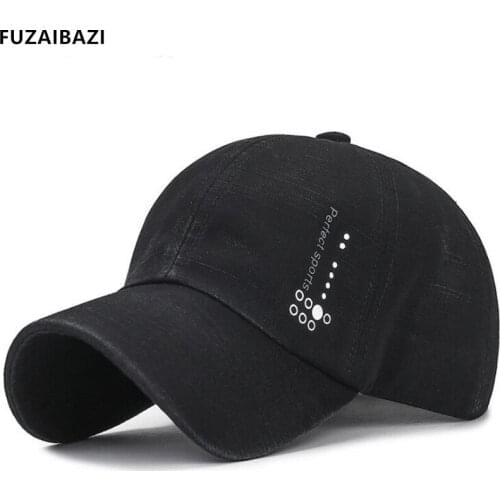 FUZAIBAZI New Mens Hat Spring Fashion Cotton Vintage Baseball Caps Adjustable Size Leisure Sports Comfortable Snapback Tide Cap
