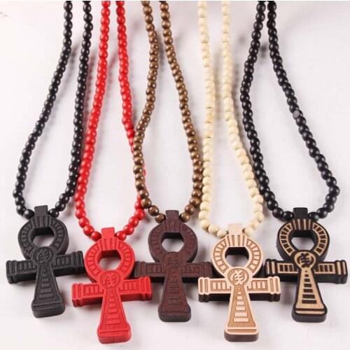 Further reductions Africa Pendant Good Wood Hip-Hop Wooden 5 colors Fashion Men Women Necklace Cross