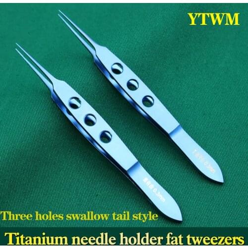 Ophthalmic Microscope Tweezers Titanium Alloy Embedding Double Eyelid Surgery Tool Ophthalmic Fat Extraction Tweezers