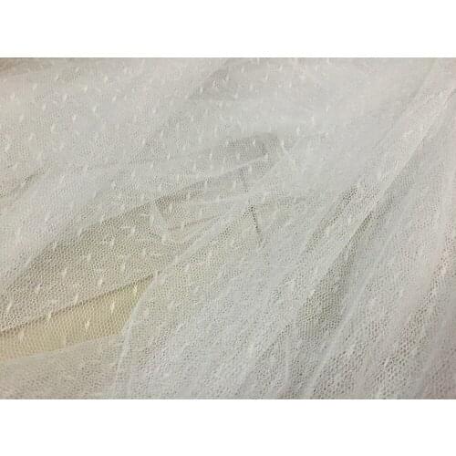 Wholesales! OFF WHITE black pure white dotted mesh soft fabric 100yards/lot 160cm wide DHL free shipping