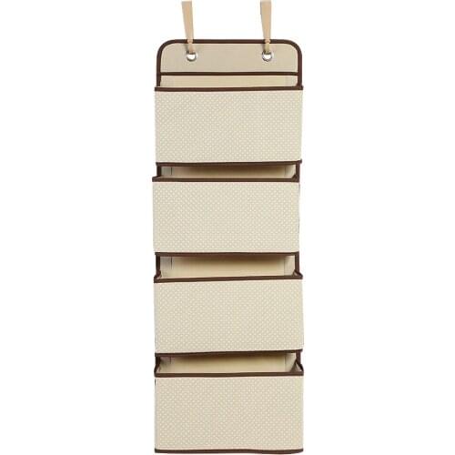 Non-Woven Fabric Door Back Storage Hanging Shelf Bag Multifunction Wardrobe 4 Grid Organiser Closet Organizer Porta Shampoo