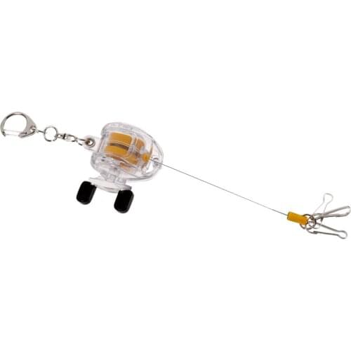 Fishing Zinger Keychain Retractor Baitcasting Reel Keychain Snap Hook