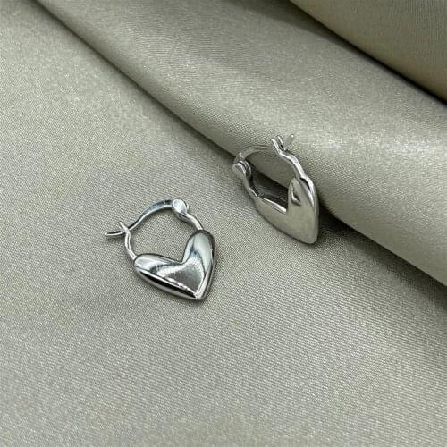 Plated Box Heart Earrings