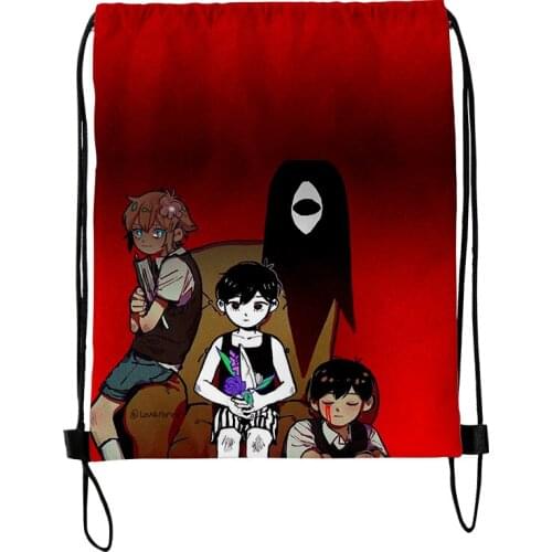 Omori 3D Merch Fashion Style Student Shoulder Storage Bag Drawstring Travel Beach Backpack Toys Shoes Organizer