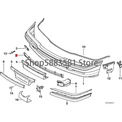 CAR Front bumper ventilation net bm wE38 728i 728iL 730i 730iL 735i 735iL 740i M60 740i M62 740iL M60 740iL M62 750i M73 750iL M