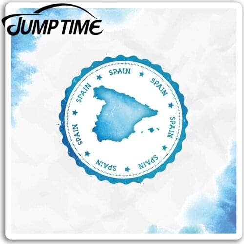 Jump Time for Spain Map Vinyl Stickers Travel Spanish Sticker Laptop Luggage Truck Window Bumper Decal Waterproof Accessories